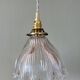 Vintage glass holophane pendant light