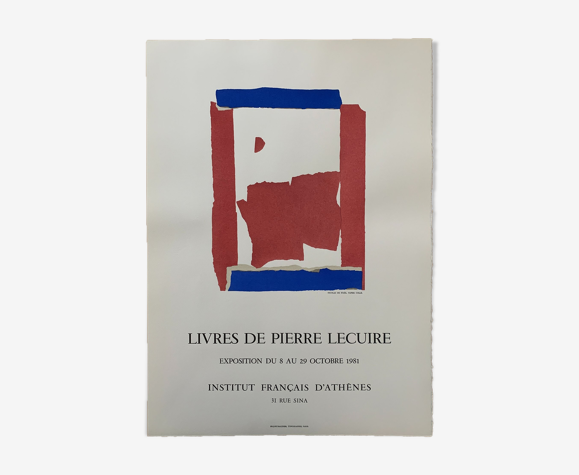Exhibition poster on Vellum by Nicolas de Stael, French Institute of Athens, 1981