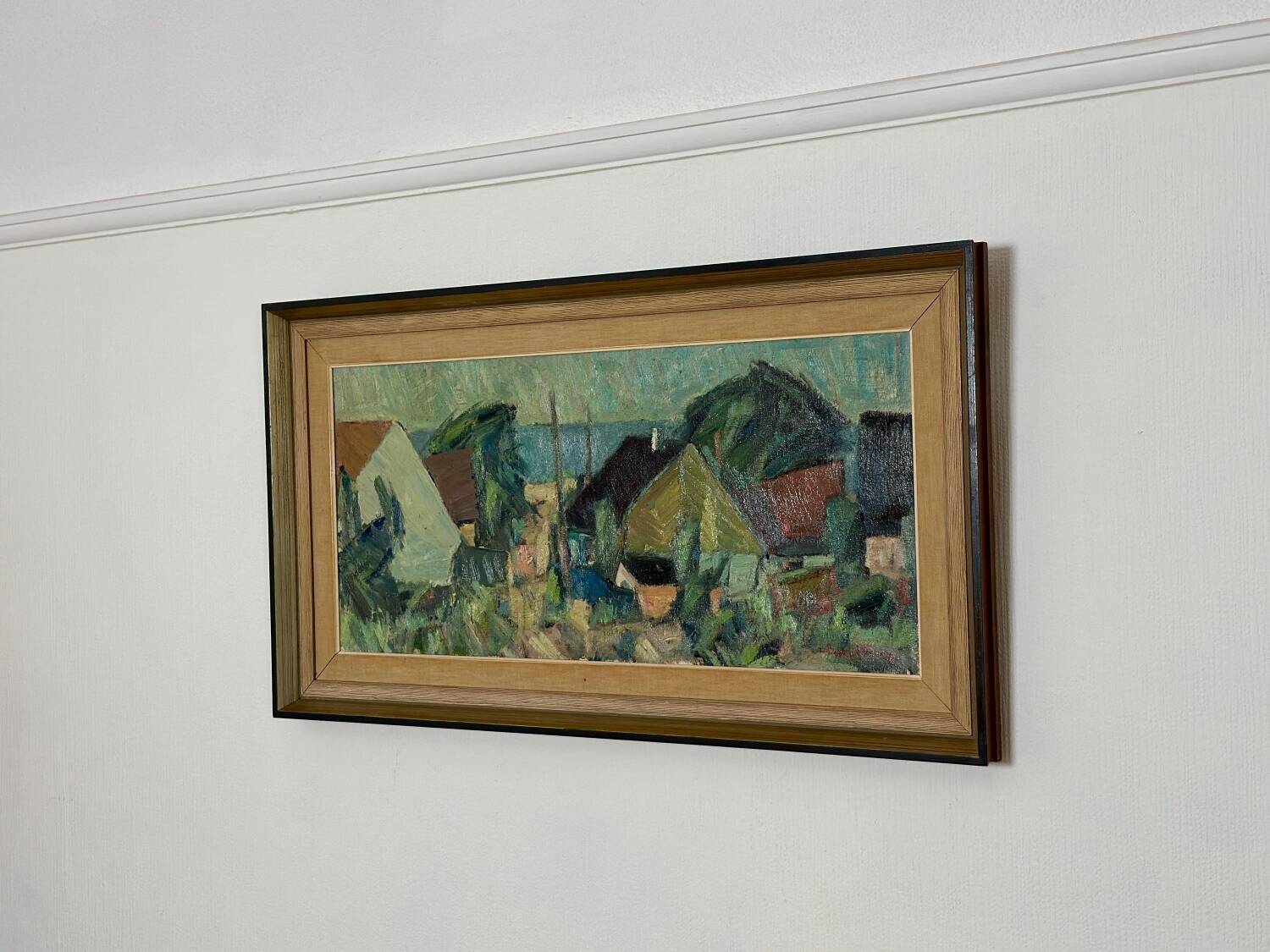 Swedish Oil on Canvas – “Fiskeläge” by Carl Berndtsson