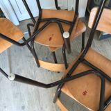 Lot of 6 vintage school chairs