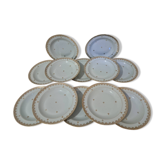12 deep plates in Limoges porcelain