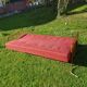 Vintage Scandinavian sofa 60-70s wood and red fabric