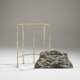 Console table with marble top, 1940s