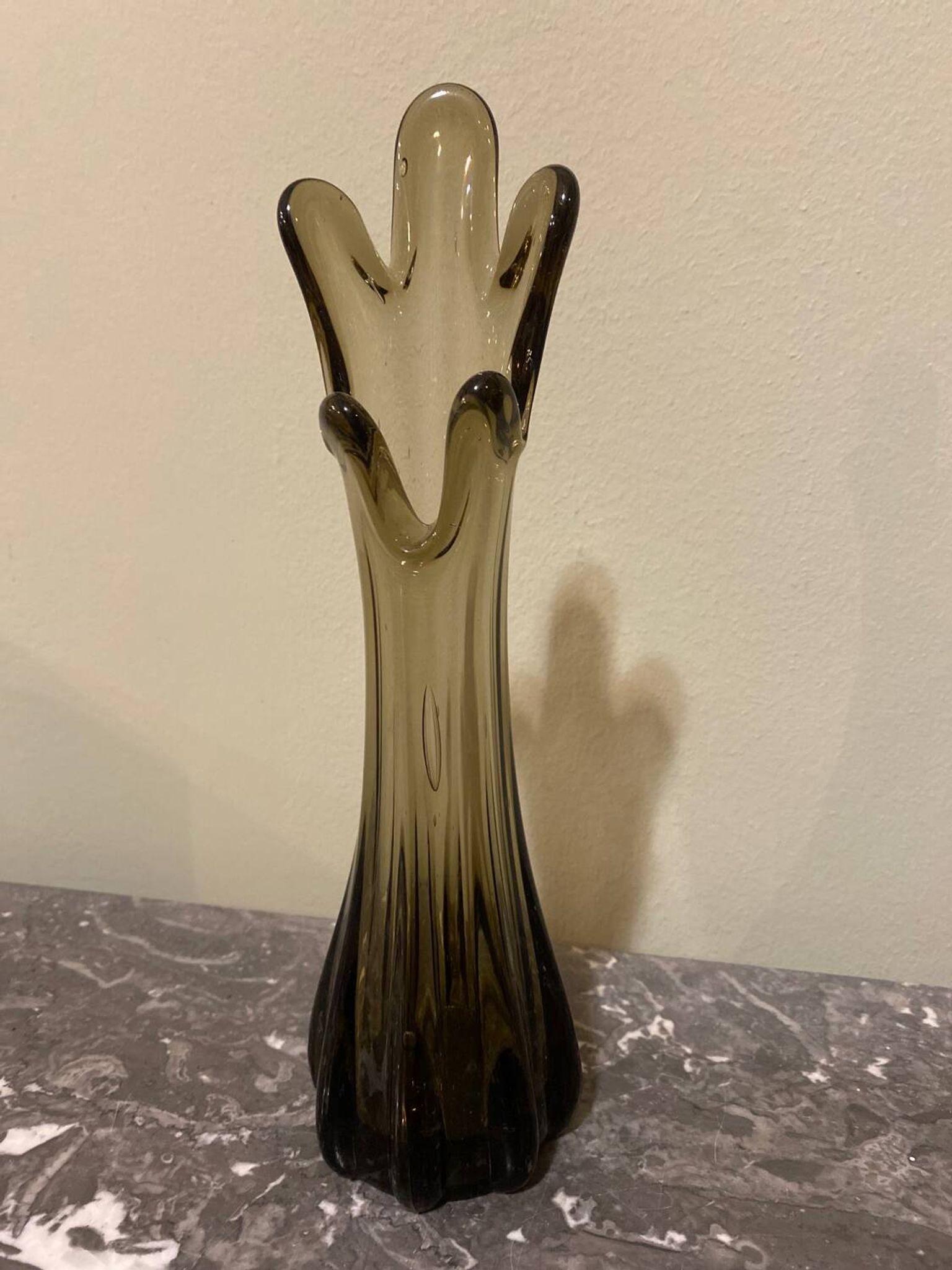 Vintage smoked glass vase