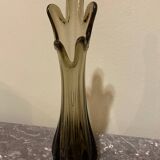 Vintage smoked glass vase