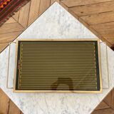 Serving unit with removable brass tray