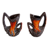 Pair of Fat Lava Vallauris vases from the 1950s