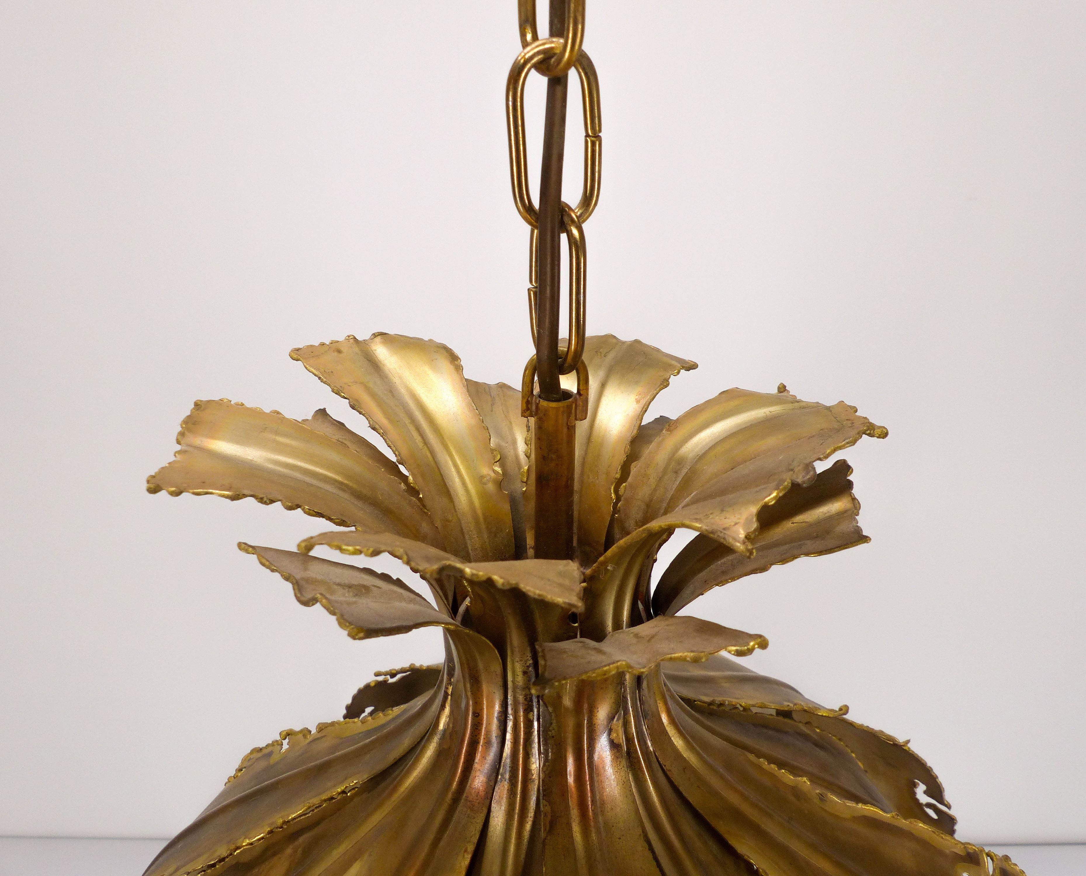 Brutalist brass pendant lamp Svend Aage Holm Sørensen 1960