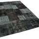 Hand-knotted turkish vintage 170 cm x 238 cm black patchwork carpet