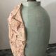 Vintage lamp base in Mactan stone and green marble.