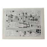 Old map of the 1st arrondissement of Paris – 1925