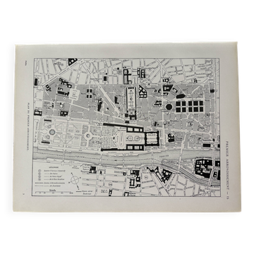 Old map of the 1st arrondissement of Paris – 1925