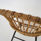 Rattan and metal armchair Rohe Noordwolde, Netherlands 1950s