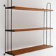 1960s vintage Scandinavian “Hylla” shelf in oak and metal