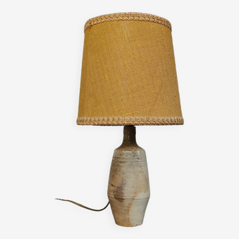 Lampe en céramique grès patinée et jute