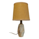 Patinated sandstone and jute ceramic lamp