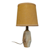Patinated sandstone and jute ceramic lamp