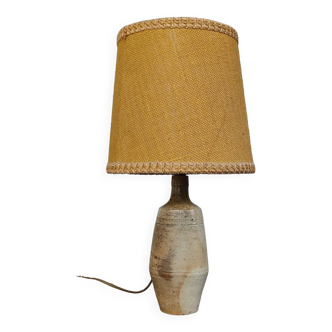 Patinated sandstone and jute ceramic lamp