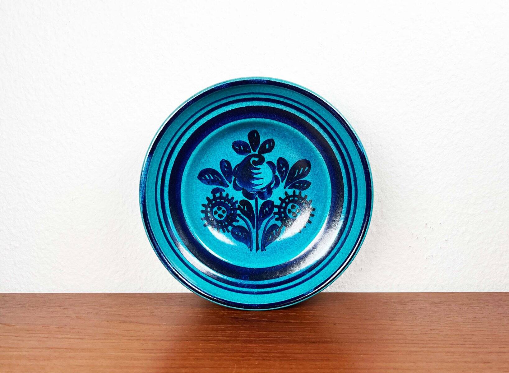 Mid-century modern ceramic wall plate by Wilhelm Kagel, German, 1960s.