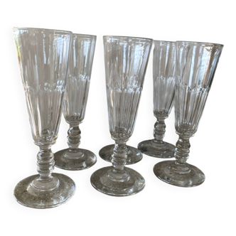 6 Baccarat Clermont coupe glasses