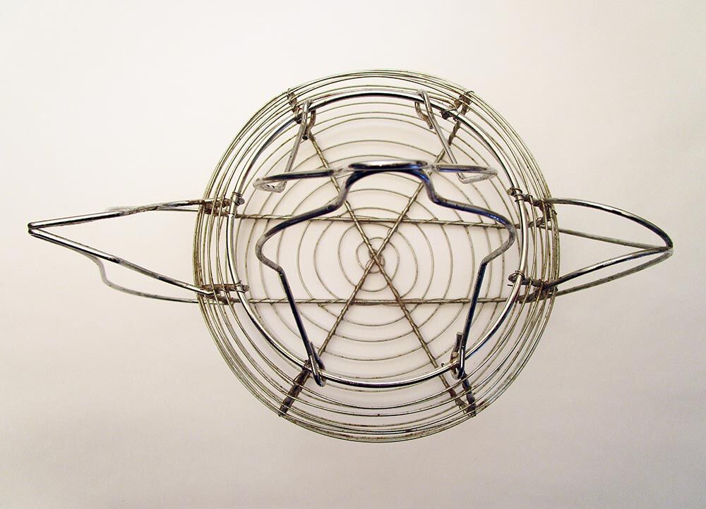Chrome metal egg basket