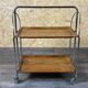 Chariot de service table d'appoint dinette space age brown design 60s 70s