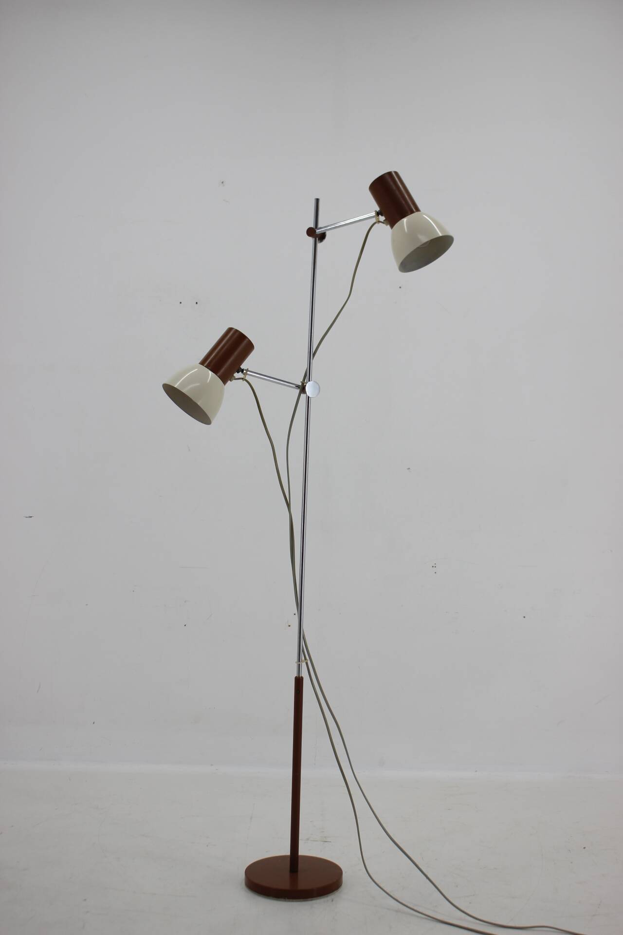 1970s chrome & metal adjustable floor lamp, czechoslovakia
