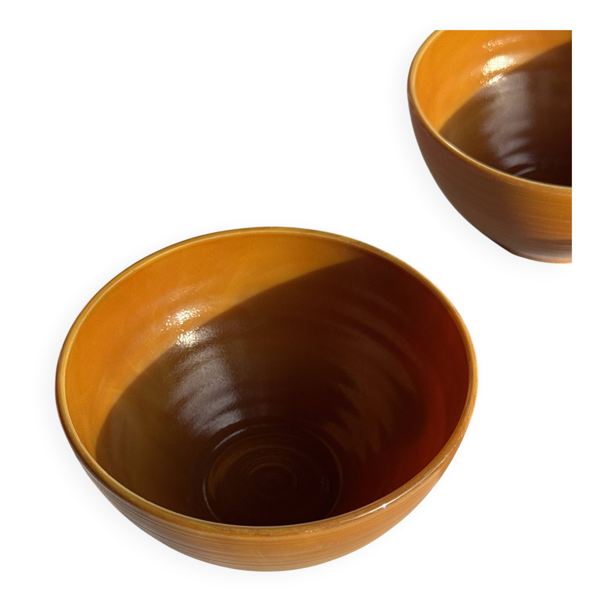 Lot de 4 petits bols marrons en verre H12 D13