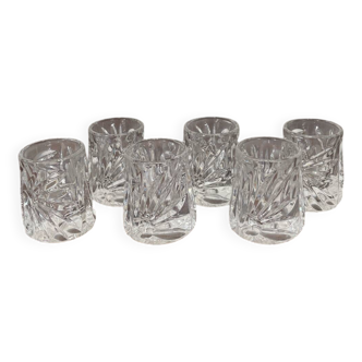 6 crystal liqueur glasses