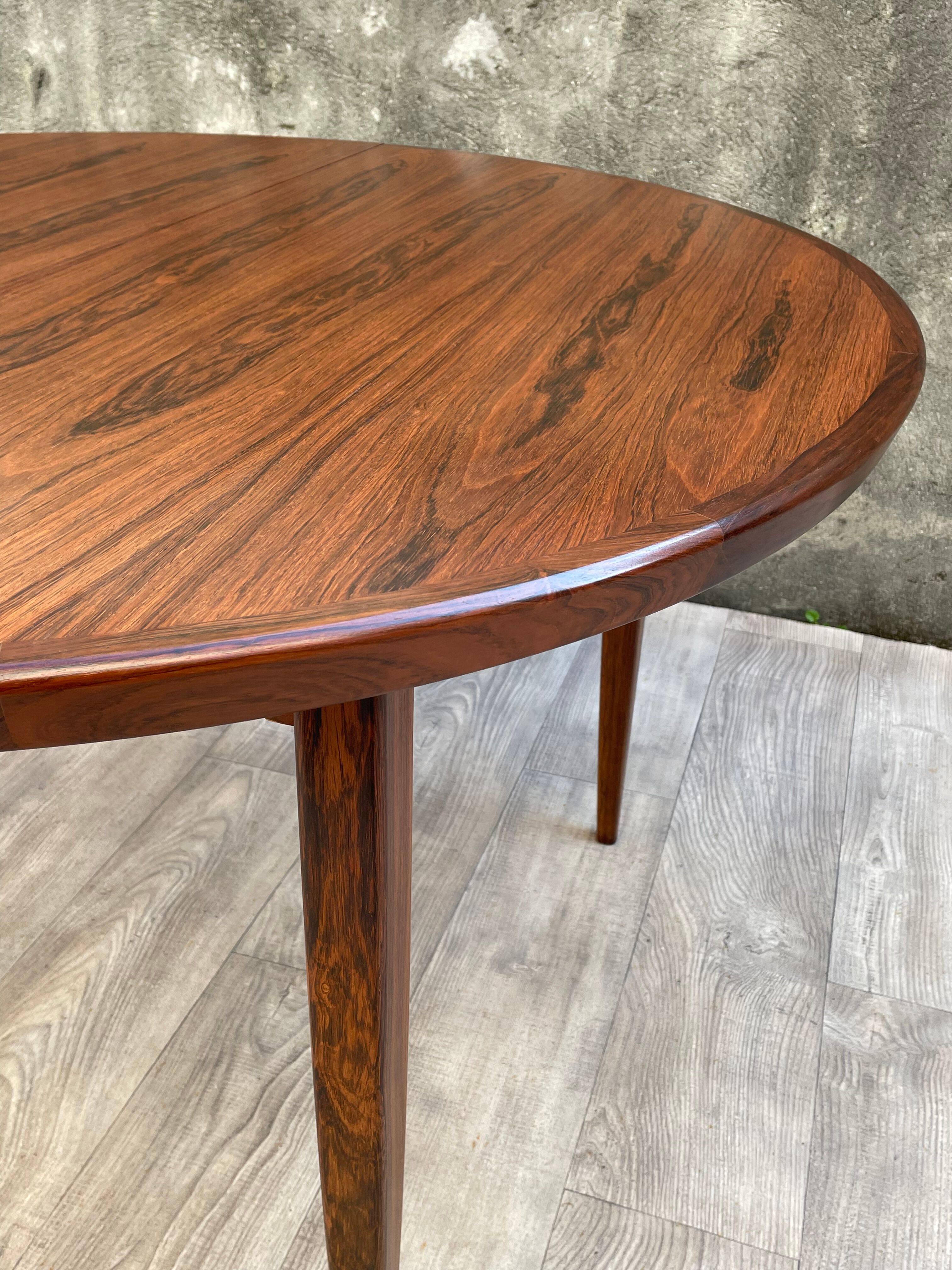 Table scandinave extensible en palissandre, 1960s