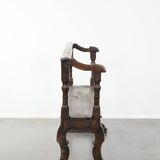 Antique English early 19th century hall bench made of oak