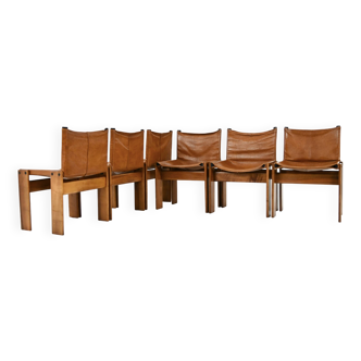 Set de 6 Chaises Monk par Afra & Tobia Scarpa pour Molteni, 1970s