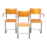 3 Vintage Bauhaus chairs by Mart Stam. 1930s