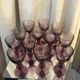 SUITE OF 12 GLASSES OF PORT OR WINE COOKED PURPLE CRYSTAL HARTZWILLER