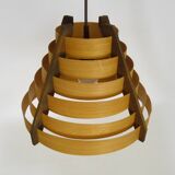 Scandinavian pendant light by Linus Bopp Limbach in pine slats. 1960s
