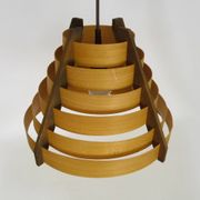 Scandinavian pendant light by Linus Bopp Limbach in pine slats. 1960s