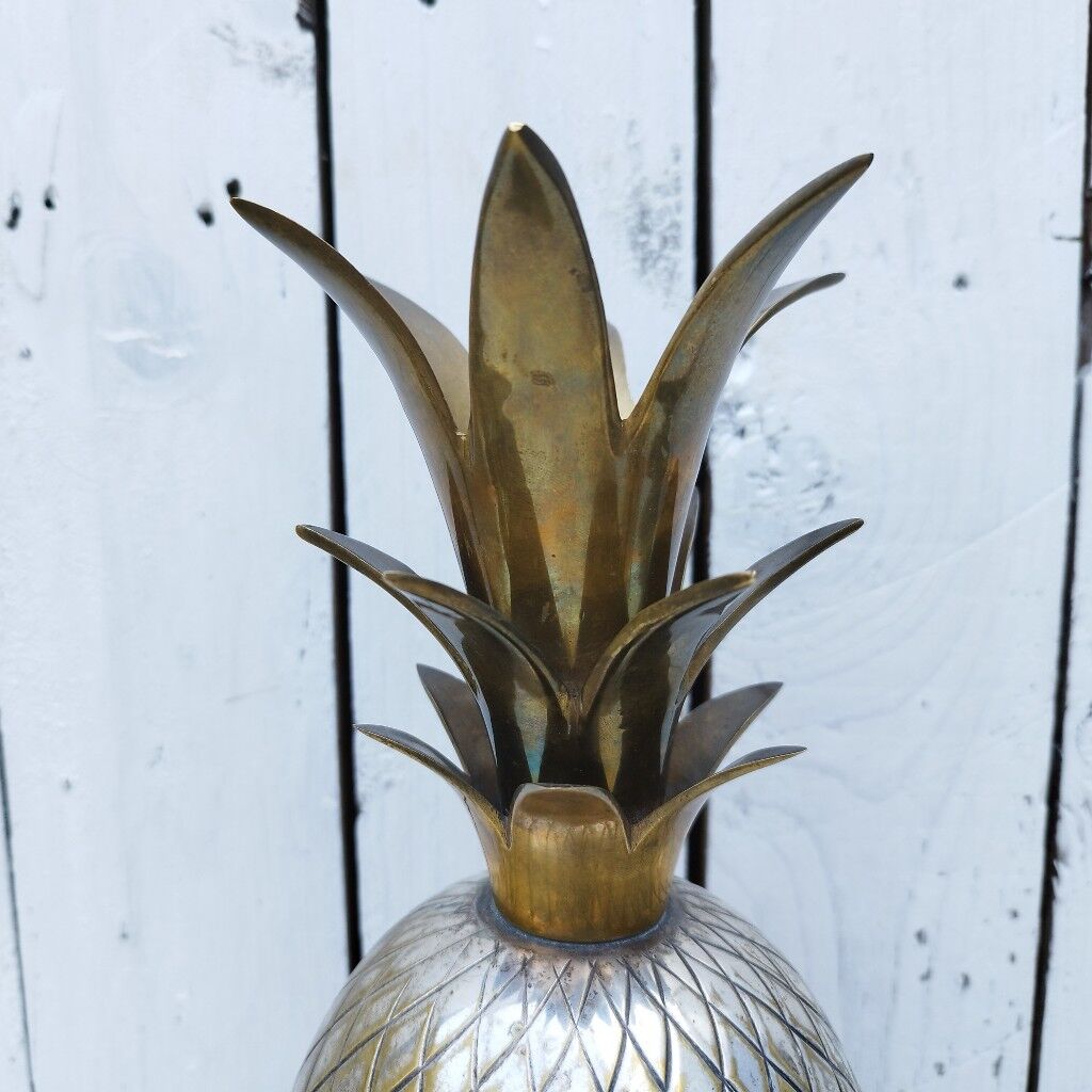 Vintage silver brass pineapple ice bucket