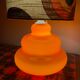 Supertone table lamp - orange opaline and vintage fabric