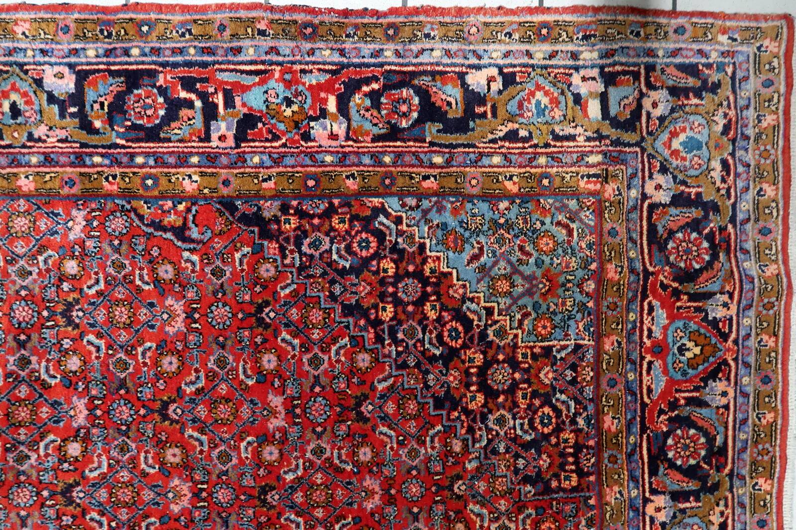 Antique Persian Bidjar handmade rug 7.5' x 10.11' 1920s - 1C1210