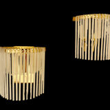 Applique verre et structure or Sciolari, Italie 1980s
