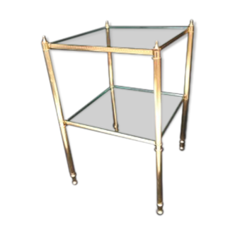 Glass and brass coffee table