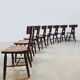 Vintage brutalist T-back dining chairs Pierre Chapo style