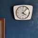 Vintage formica clock silent trapeze wall clock "Maple Electric Japy"