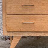 Chest of drawers feet compass raw wood 1950