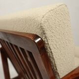 Scandinavian curly beige armchair mid century modern design by Z. Baczyk 1965