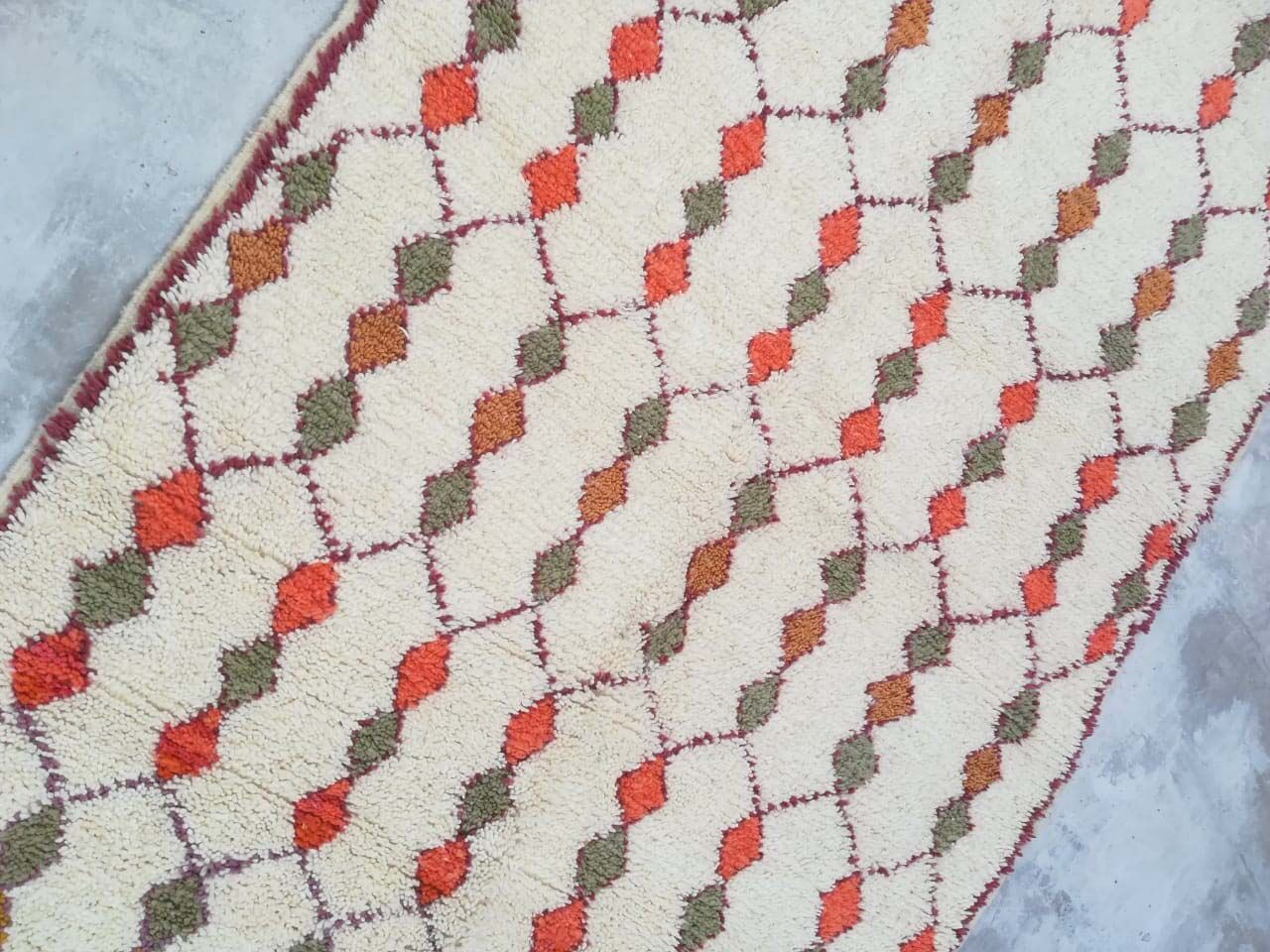 Handmade berber carpet in morocco 245 x 140 cm