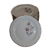 Lot of 13 Plates at Dessert Porcelaine Vierzon C.G.
