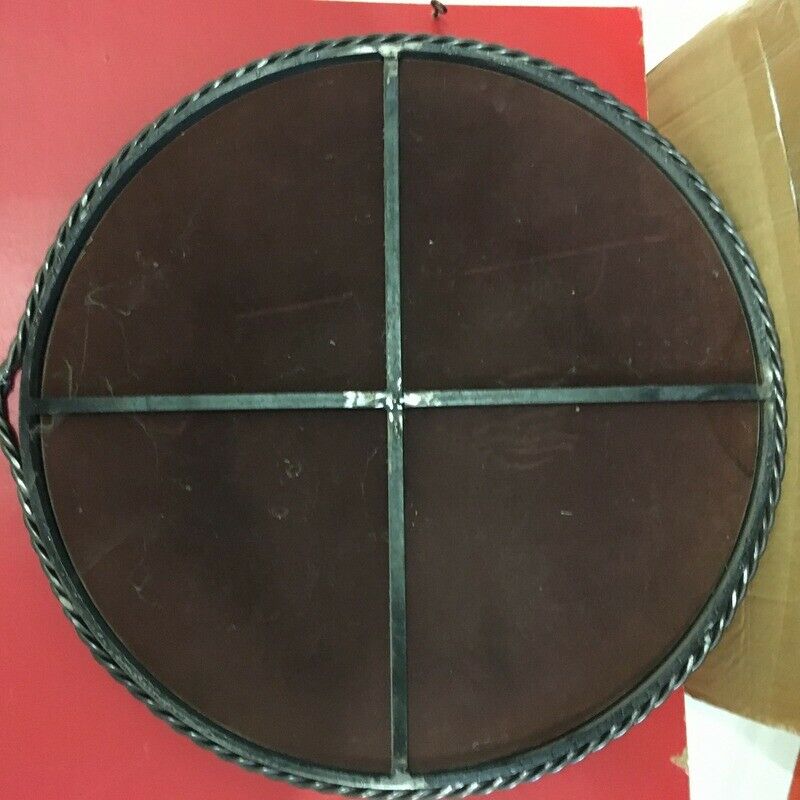 Mirror medallion suspended by a braid forged unique craft 64cm