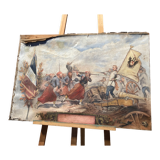 Oil on canvas depicting a battle