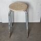 Metal workshop stool and wood seat